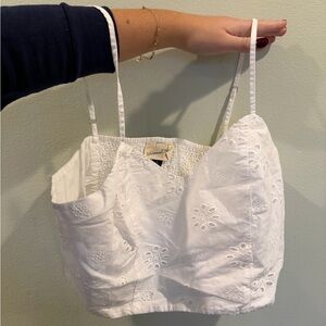 White Eyelet Crop Top